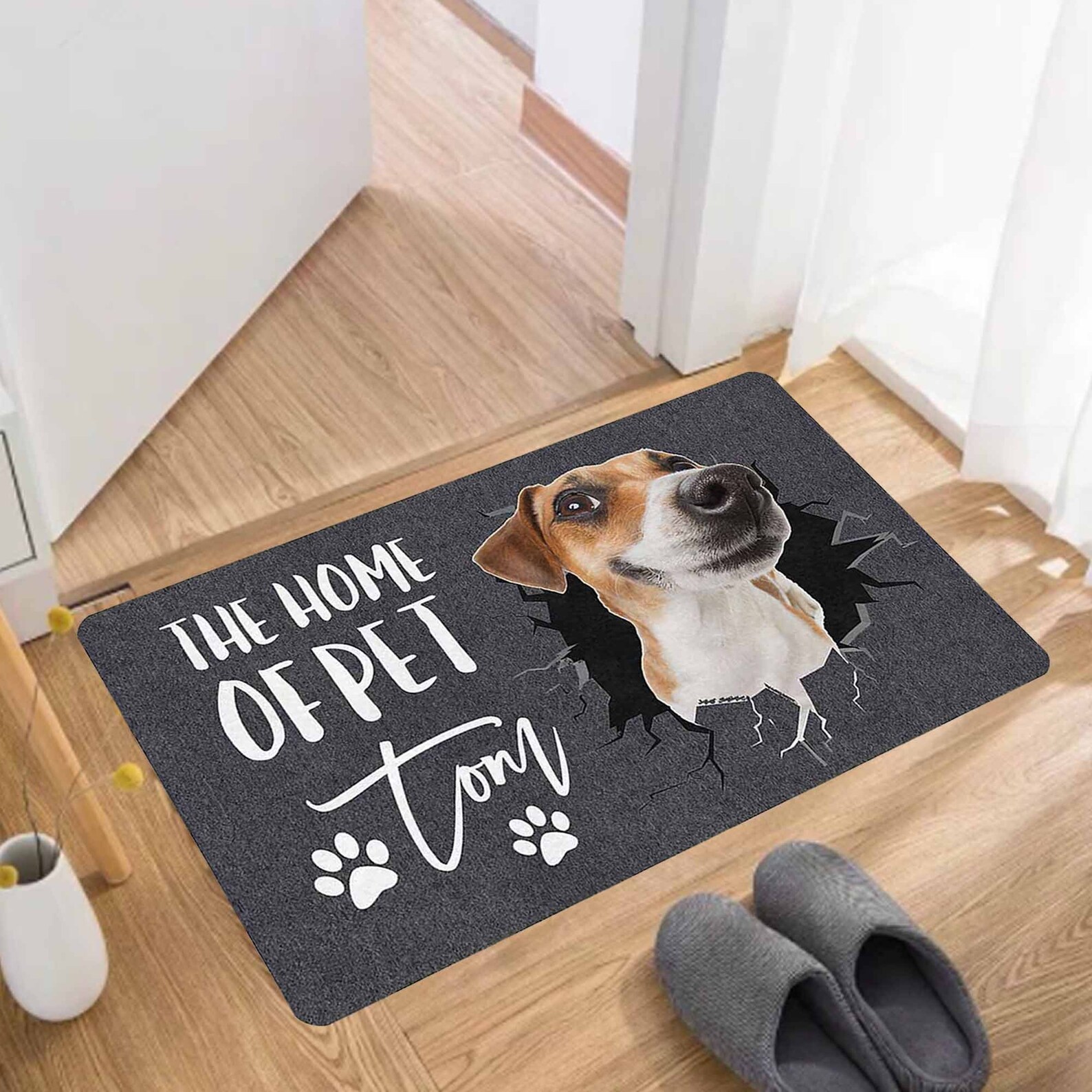 Custom Doormat with Dog Photo and Name Funny Personalized Dog Etsy