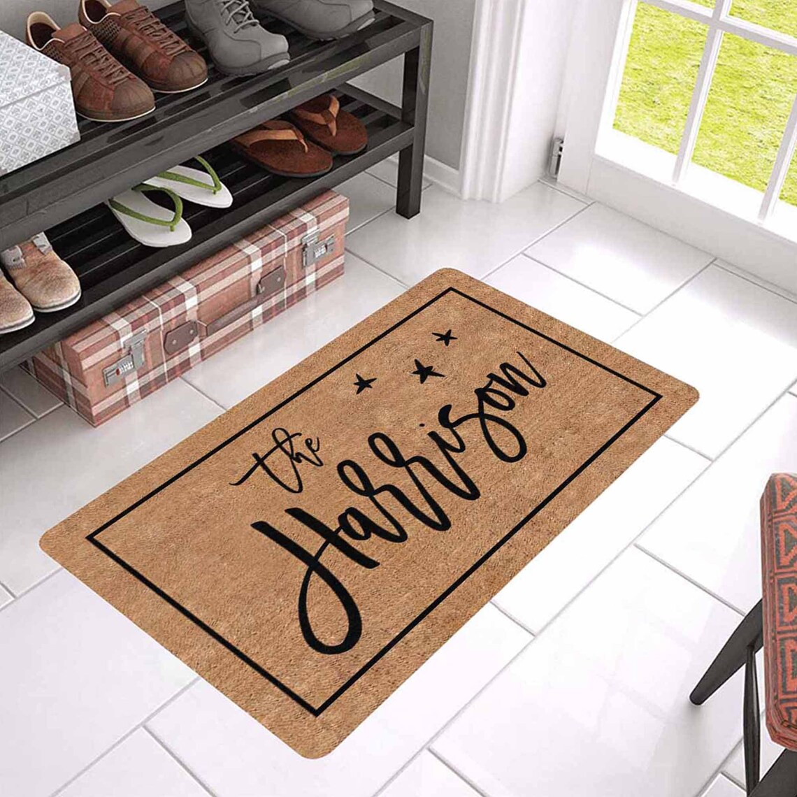 Personalized Entrance Rug with Family Name Create Your Own Etsy
