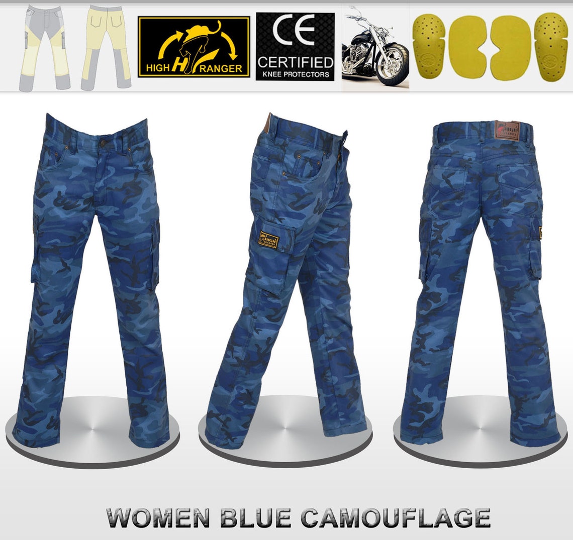 Motorcycle Camouflage Cargo Pants For Women Riders Reinforced Etsy