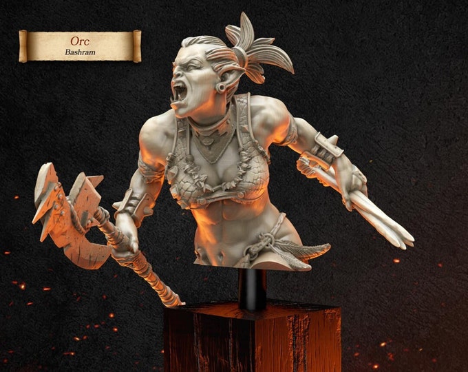 Female Orc Duurgat Bust + NSFW version | DnD | Tabletop Games | Wargames | Miniature | Beast Miniatures
