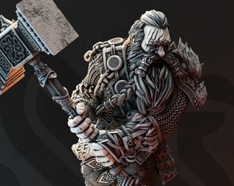 Elite Dwarf Barbarian - Rend &#39;Madbeard&#39; Mathias | DnD | Tabletop Games | Wargames | Miniature | DM STASH