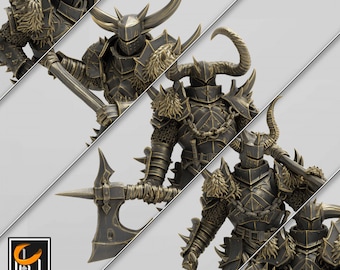 Unchained Knights Axe Squadron | DnD | Tabletop Games | Wargames | Miniature | Lord of the Print | Chaos Warrior