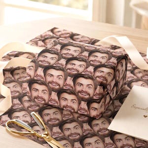 Personalized Face Wrapping Paper, Custom Photo Gift Wrap for Men Women