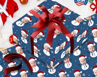 Custom Face Christmas Wrapping Paper: Personalized Photo Gift Wrap