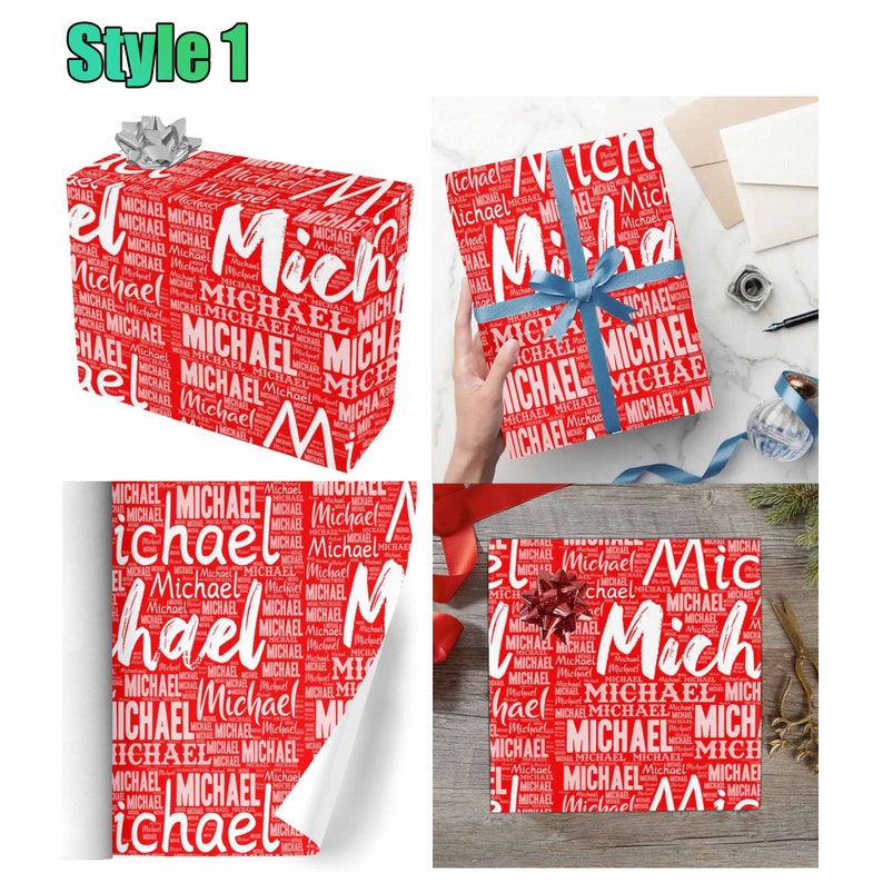 Personalized Name Wrapping Paper, Custom Valentine's Day Gift Wrap - Etsy