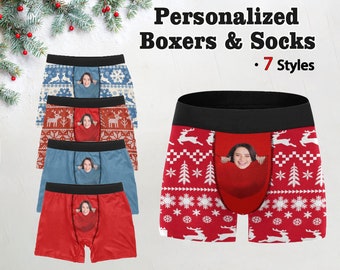 Custom boxer briefs with face Personalize boxer briefs for husband face underwear for men Custom boxer Best Valentine's Day Gifts for him