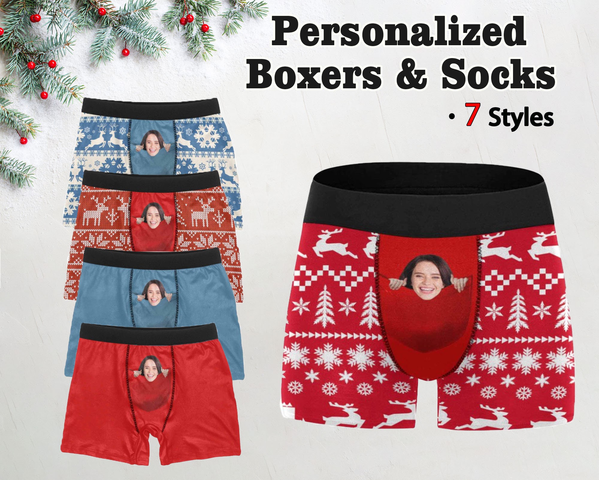 Custom Boxer Briefs With Face Personalize Boxer Briefs for Husband Face  Underwear for Men Custom Boxer Best Valentine's Day Gifts for Him 