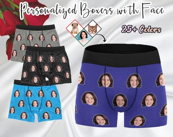 Custom boxers with face, Custom Boxers Christmas, Personalize boxers with picture, Custom boxer socks, Face underwear best gifts for him