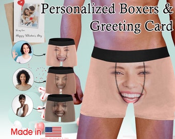 Custom boxers with picture Custom underwear with faces Personalized photos on underwear Custom boxer briefs Valentine's Day Gifts for him