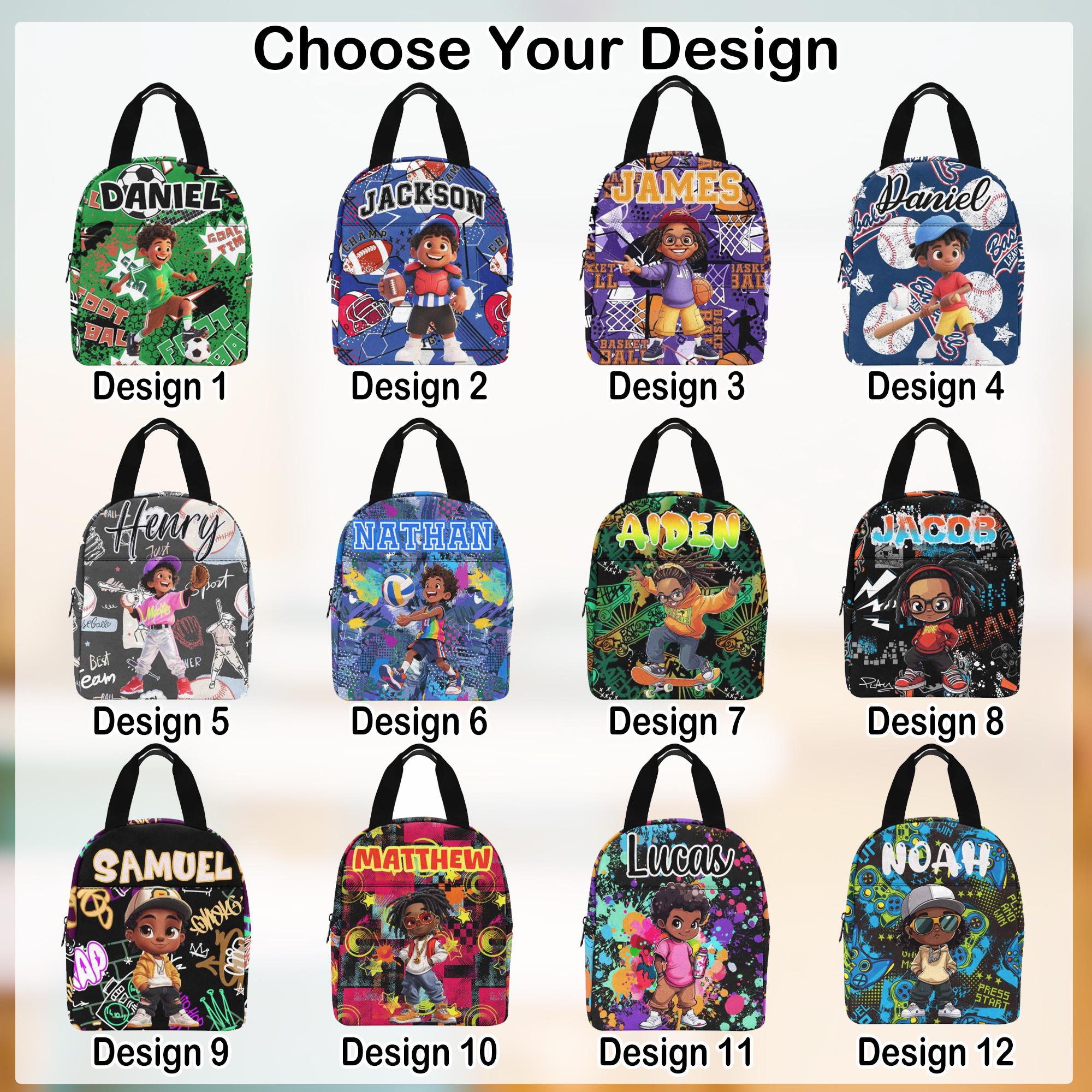 Custom Black Boy Bookbag with Name, Custom Black Boy Name School Bag, Personalized Boys Backpack, Back to School Gifts, Black Boy Backpack
