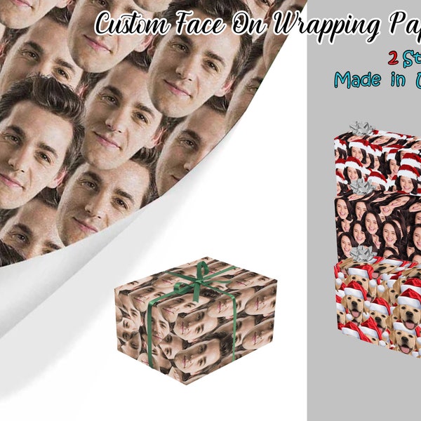 Custom wrapping paper, Custom multi-face gift Wrapping Paper, Custom wrapping paper with face, Personalized gift Wrapping Paper,gift for man