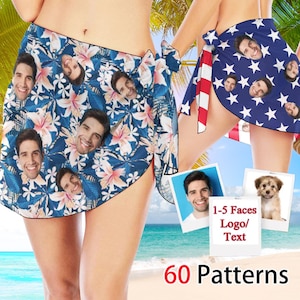 Custom Face Beach Sarong, Personalized Photo Bikini Cover-Up