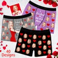 Personalized Face Boxer Briefs & Socks: Custom Christmas Photo Underwear Set