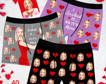 Personalized Face Boxer Briefs & Socks: Custom Christmas Photo Underwear Set