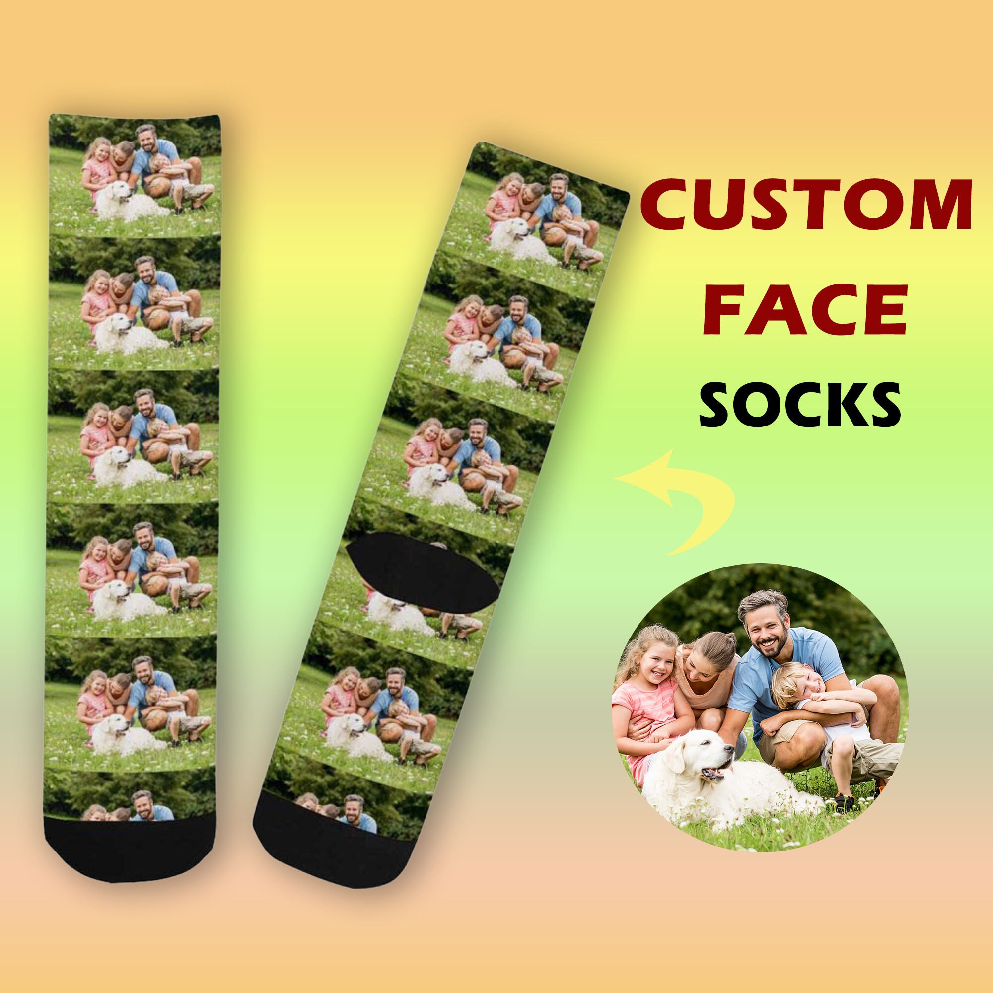 Personalize Photo Sock With Family Photo Custom Face Socks Etsy