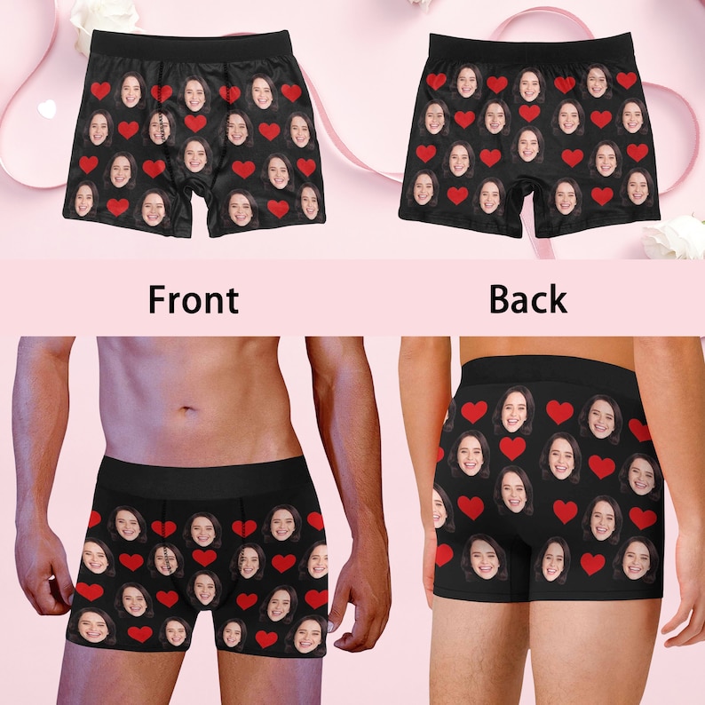 Regalo Día del Padre Boxers personalizados con foto Ropa interior personalizada con cara Foto personalizada en ropa interior Calzoncillo bóxer y calcetines personalizados para él imagen 5