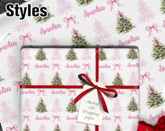 Personalized Christmas Wrapping Paper: Custom Name & Text Gift Wrap