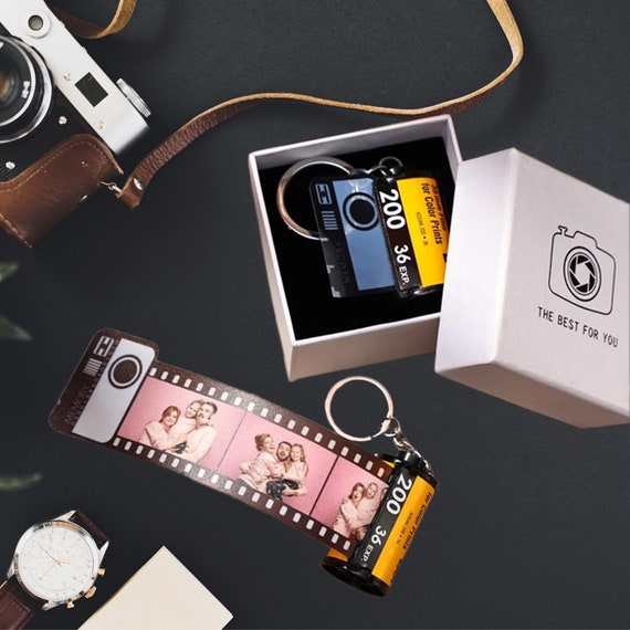 Porte-clés personnalisé en rouleau pour appareil photo avec boîte