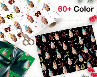 Custom Face Birthday/Christmas Wrapping Paper: Custom Photo Gift Wrap