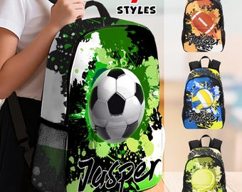Personalized Ball Sports Backpack: Custom Name Soccer/Baseball Bookbag