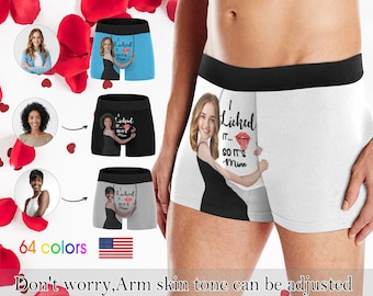 Custom boxer with face Face underwear for men Custom boxer shorts with text Personalize briefs with picture Custom Valentine's Day Gift