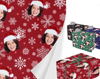 Custom Face Christmas Wrapping Paper: Personalized Photo Gift Wrap