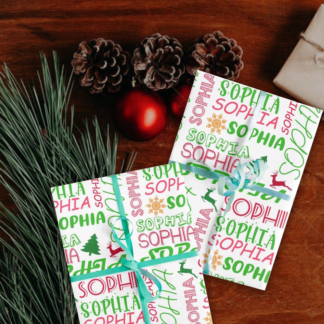 Personalized Wrapping Paper With Repeating Name, Custom Name Wrapping ...