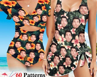 Custom Face Swimsuit Women, Personalized Men's Bathing Suit