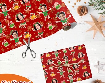 Personalized Face Christmas Wrapping Paper: Custom Photo Gift Wrap
