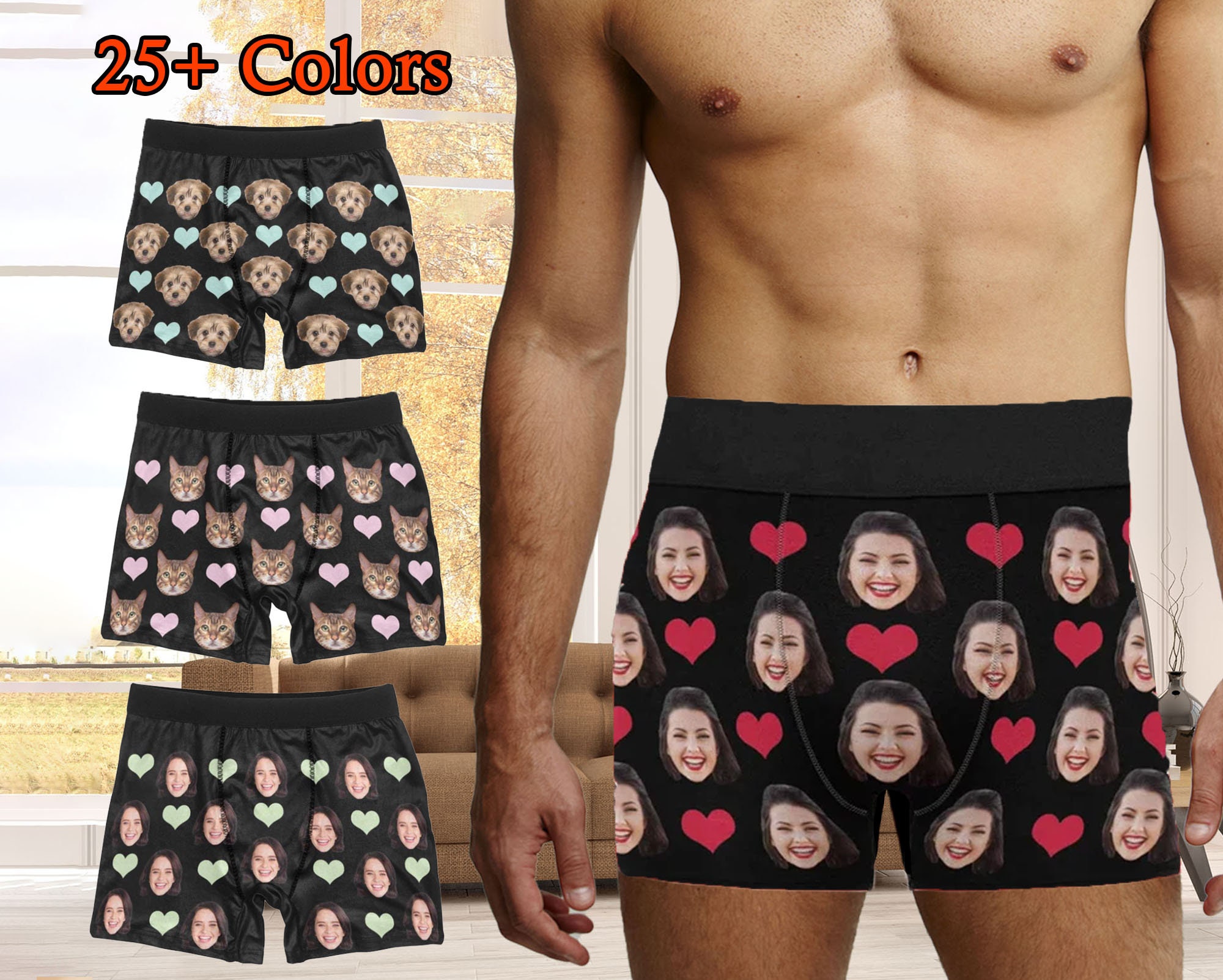 Custom Boxers With Face Best Valentine's Day Gift for Him Print Personalized  Photo on Underwear for Boyfriend Husband Custom Face Underwear 