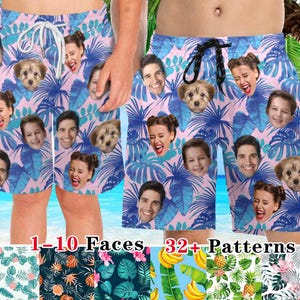 Custom Face Swim Trunks: Personalized Photo Swimsuit & Dog Bandana