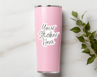 Tumbler Sticker Mockup, Decal Display (PNG)