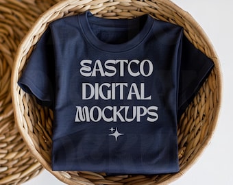 Bella Canvas 3001T Toddler Navy T-shirt Mockup (PNG)