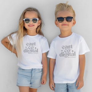 CC9018 White, Youth Comfort Colors Mockup, Kids Comfort Colors Shirt, White Kids Tee, Comfort Colors 9018 Mockup, Trendy Kids Mockups