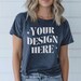 Heather Navy 3001 Mockup Bella Canvas T-shirt Mockup, BC 3001 Model ...