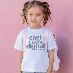 Back To School, 9018 White, Youth Comfort Colors Mockup, Kids Comfort Colors Shirt, White Kids Tee, Comfort Colors 9018 Mockup, School Shirt