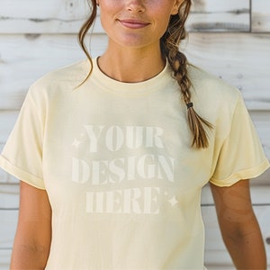 Comfort Colors Butter Mockup, C1717 Butter Mockup, Comfort Colors Mockup, Model Mockup C1717, Butter Shirt Mockup, C1717 Mockup Trendy Mocks