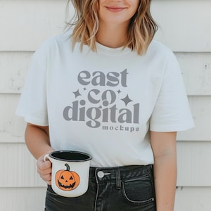 Comfort Colors White Mockup, C1717 White Mockup, Comfort Colors Mockup, Model Mockup C1717, White Shirt Mockup, C1717 Mockup T-shirt Mockup