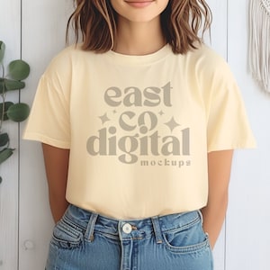 Comfort Colors Butter Mockup, C1717 Butter Mockup, Comfort Colors Mockup, Model Mockup C1717, Butter Shirt Mockup, C1717 Mockup Trendy Mocks