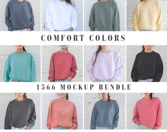 Comfort Colors 1566 Sweatshirt Mockup Bundle (PNG)