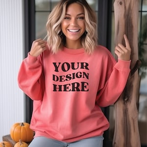 Comfort Colors Sweatshirt Mockup | Comfort Colors 1566 Watermelon Mockup