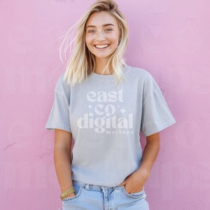 Gildan 2000 Ash, Gildan T-shirt Mockups, Summer Mockup, Gildan 2000 Grey, 2000 Mockup Ash, Gildan 2000 Model Mockup, Trendy T-shirt Mocks