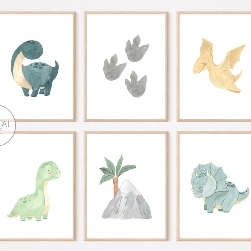 Dinosaur Themed Nursery Decor Dinosaur Kids Room Wall Art - Etsy