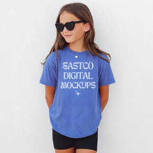 CC9018 Periwinkle, Youth Comfort Colors Mockup, Kids Comfort Colors Shirt, Kids Tee, Comfort Colors 9018 Mockup, Trendy Kids Mockups
