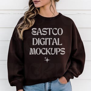 Gildan 18000 Dark Chocolate Crewneck Mockup, Gildan Mockup, Simple Style Mockup Brown Sweatshirt, G180 Mockup, Model Mockup Crewneck Png
