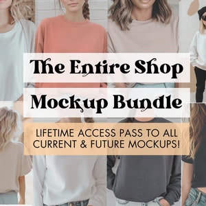 Whole Shop Mockup Bundle, Gildan Bundle Entire Shop Pass, Bella Canvas 3001 Whole Shop Bundle, Mockup Bundle Entire Pass Gildan 18000 Bundle