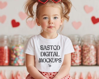 Bella Canvas 3001T White Toddler T-shirt Mockup (PNG)