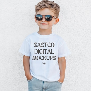 Maqueta de Bella Canvas 3001Y blanca, maqueta de camiseta para niños, maqueta de camiseta para jóvenes, maqueta de Bella Canvas para jóvenes, maqueta de camiseta de moda, camiseta blanca para jóvenes
