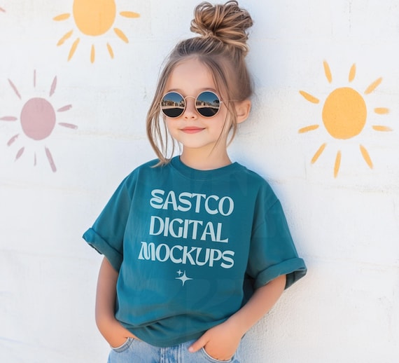 Topaz Comfort Colors Kids Tee Mockup (PNG) - Etsy