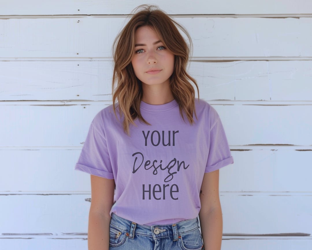 Bella Canvas 3001 Dark Lavender T-shirt Mockup, Bella Canvas Tshirt ...